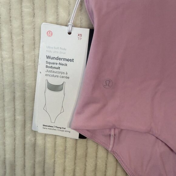 Lululemon Wundermost Square-Neck Sleeveless Thong Bodysuit Nulu Sz XS Pink NWT - Picture 8 of 13